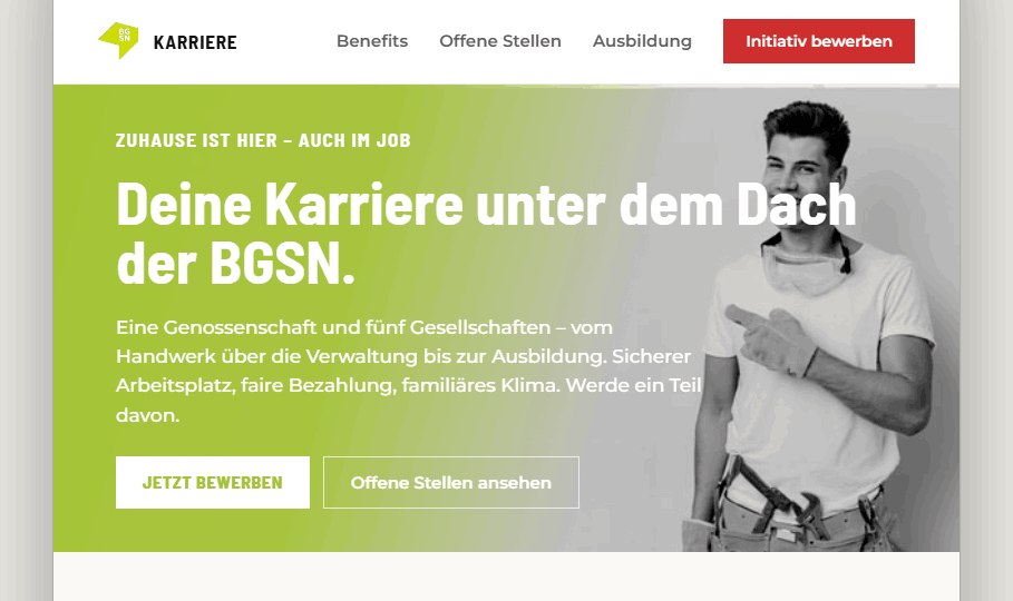 Karriereseite – Vorschau