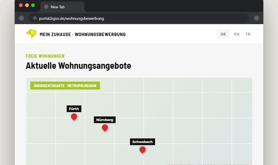 Wohnungsbewerbung – Vorschau